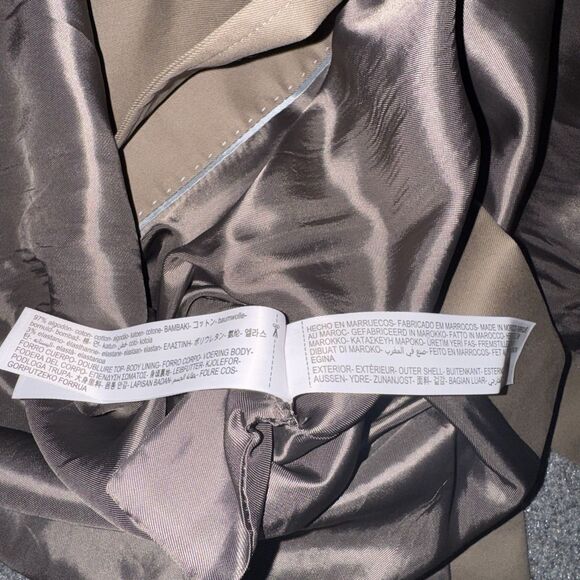 Massimo Dutti Water Repellant Trench Coat Camel Brown Women’s Small - Picture 8 of 9